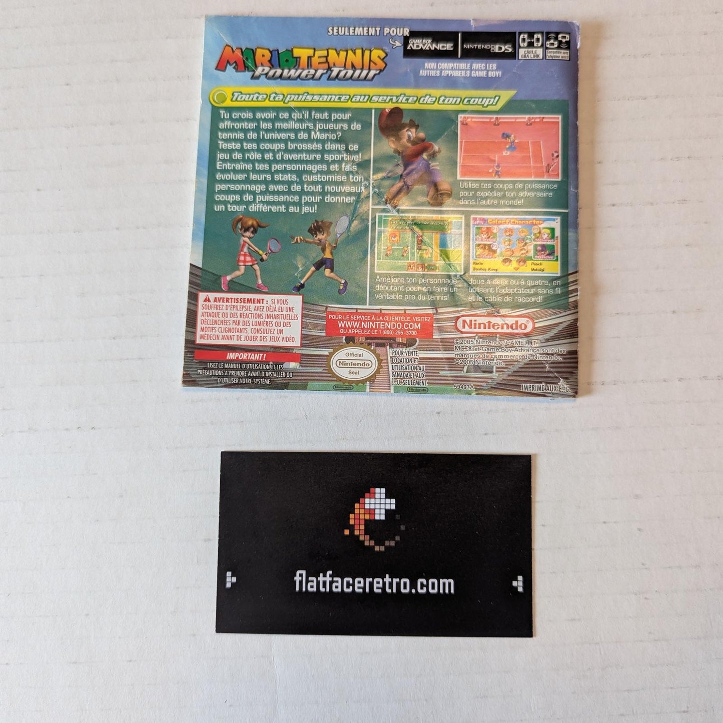 Mario Tennis Power Tour - Nintendo Game Boy Advance - Manual Only