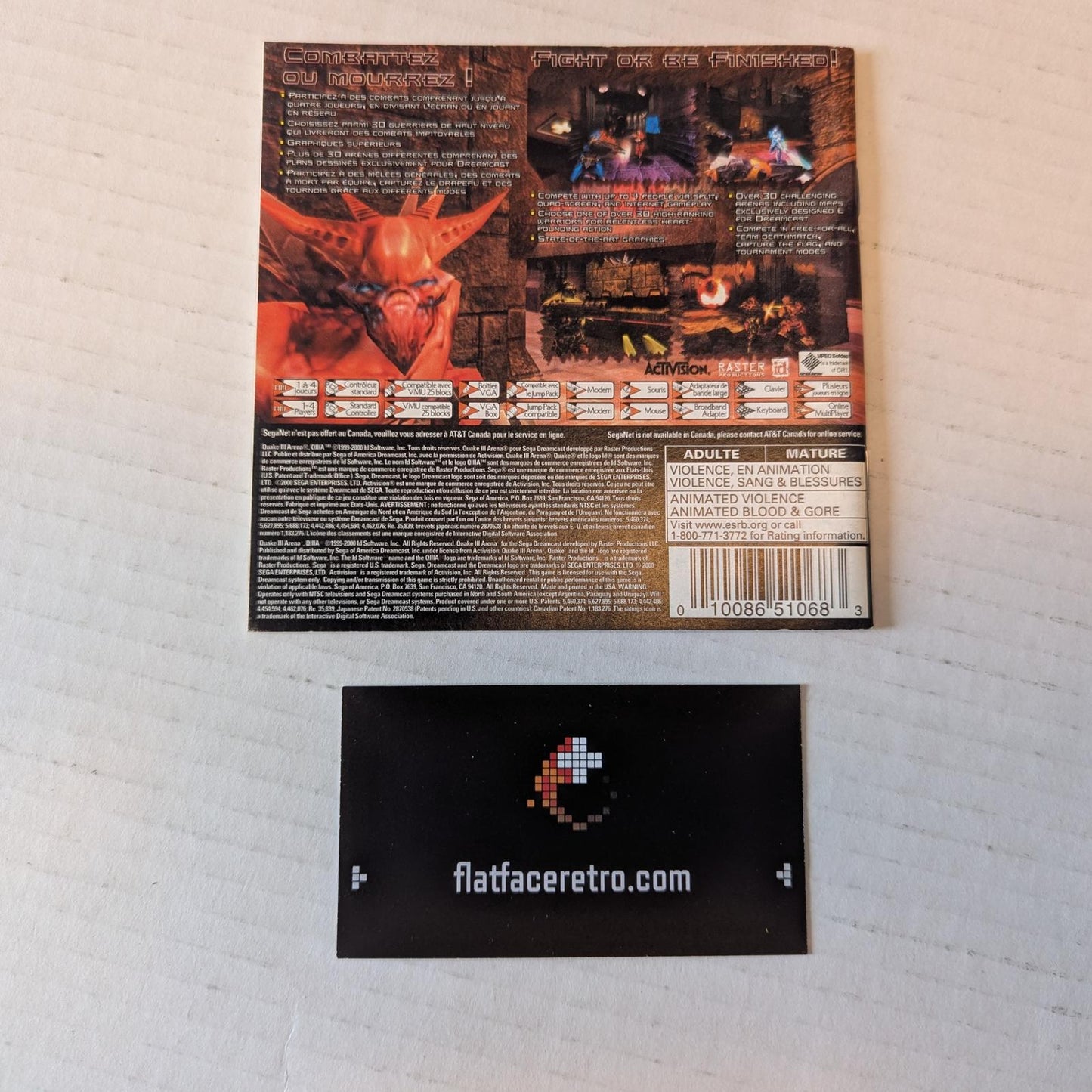 Quake III Arena - Sega Dreamcast - Manual Only