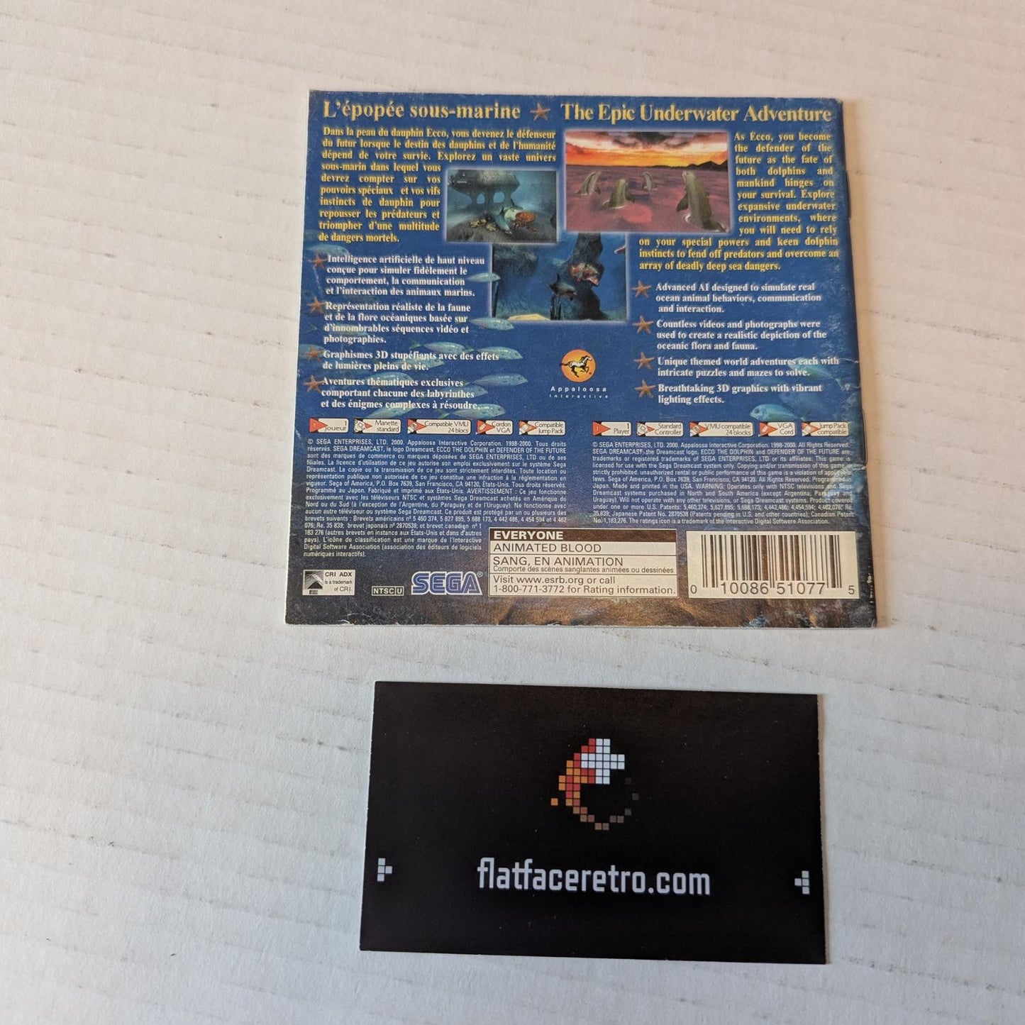 Ecco the Dolphin Defender of the Future - Sega Dreamcast - Manual Only