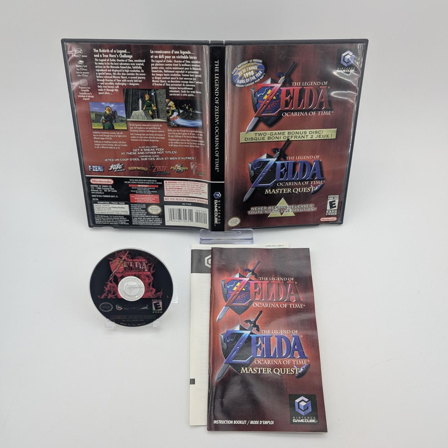 Zelda Ocarina of Time Master Quest - Nintendo Gamecube - Complete