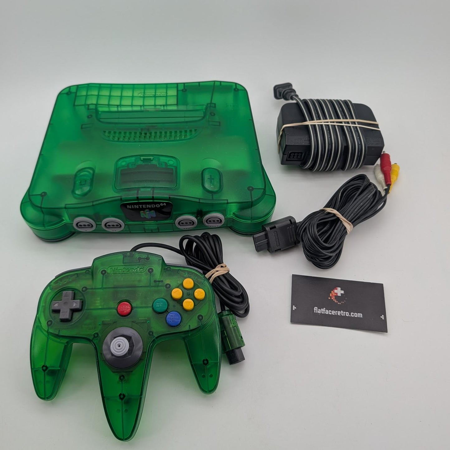 N64 Funtastic Jungle Green Console Lot - Nintendo 64 - Bundle items only