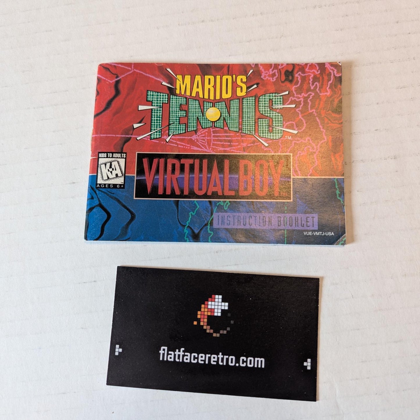 Mario's Tennis - Nintendo Virtual Boy - Manual Only