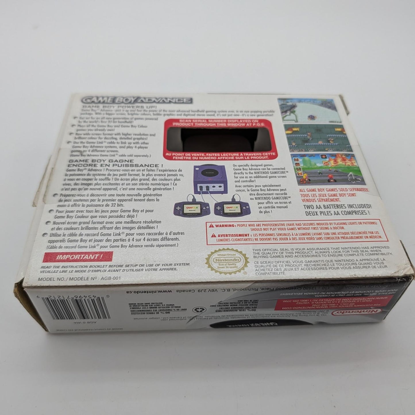 Game Boy Advance White System - Nintendo Game Boy Advance - Complete