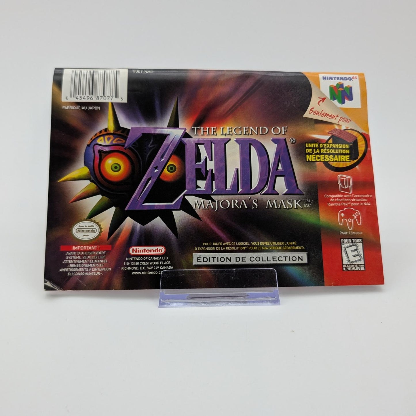 Zelda Majora's Mask [Collector's Edition] - Nintendo 64 - Manual Only