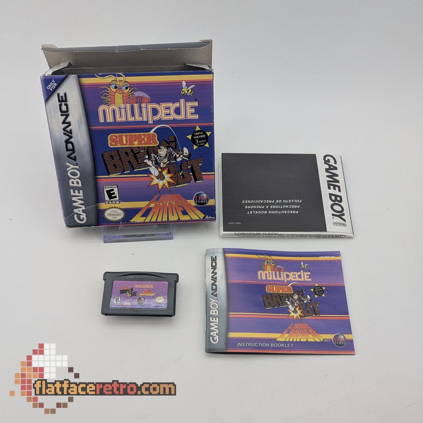 Millipede / Super Breakout / Lunar Lander - Nintendo Game Boy Advance - Complete