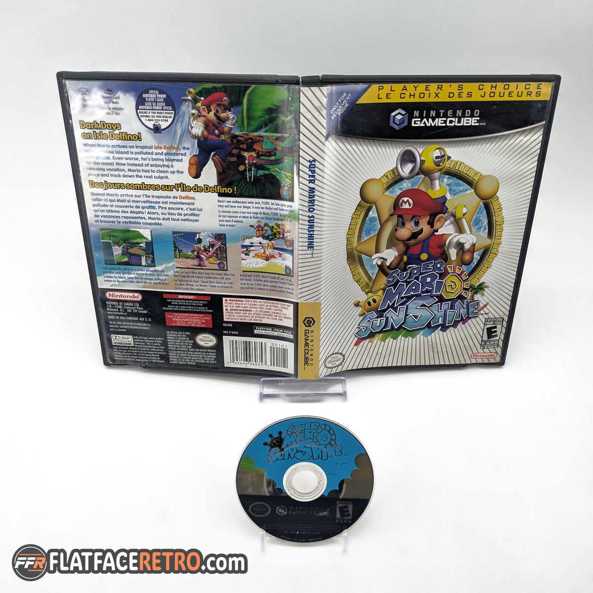 Super Mario Sunshine [Player's Choice] - Nintendo Gamecube - Game and Case Insert Only