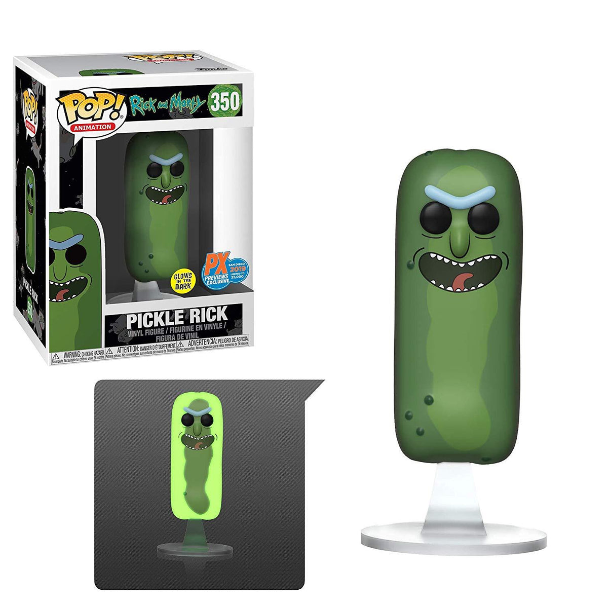 Pickle Rick [GITD] #350 - Funko Pop Animation - Sealed