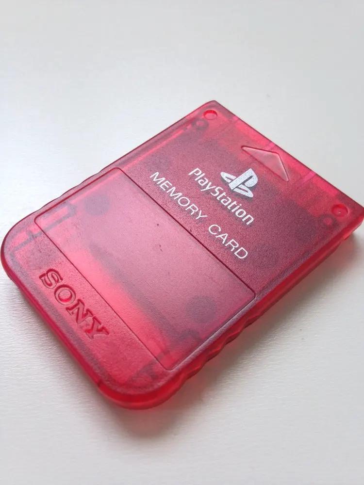 PS1 Memory Card [Clear Red] - Sony PlayStation 1 - Memory Card Only