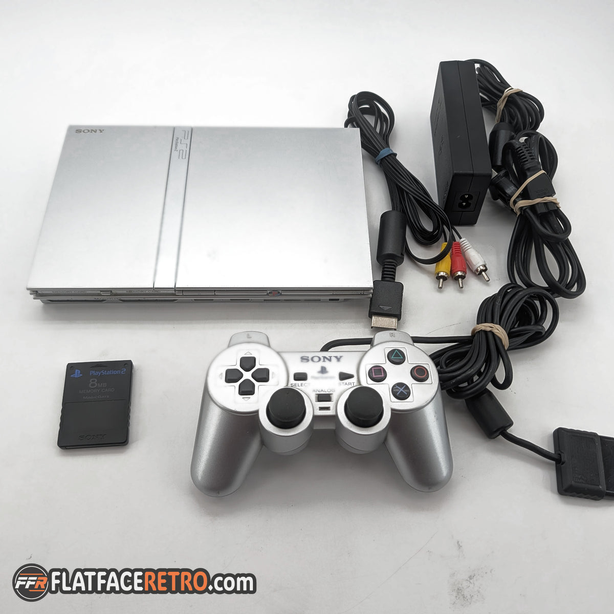 PS2 Slim Silver Console Lot - Sony PlayStation 2 - Bundle items only